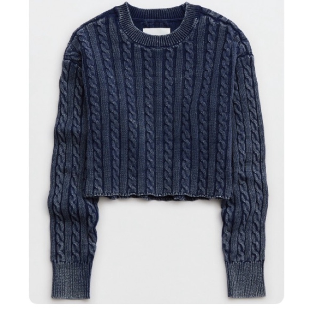 Aerie mini cable cropped sweater